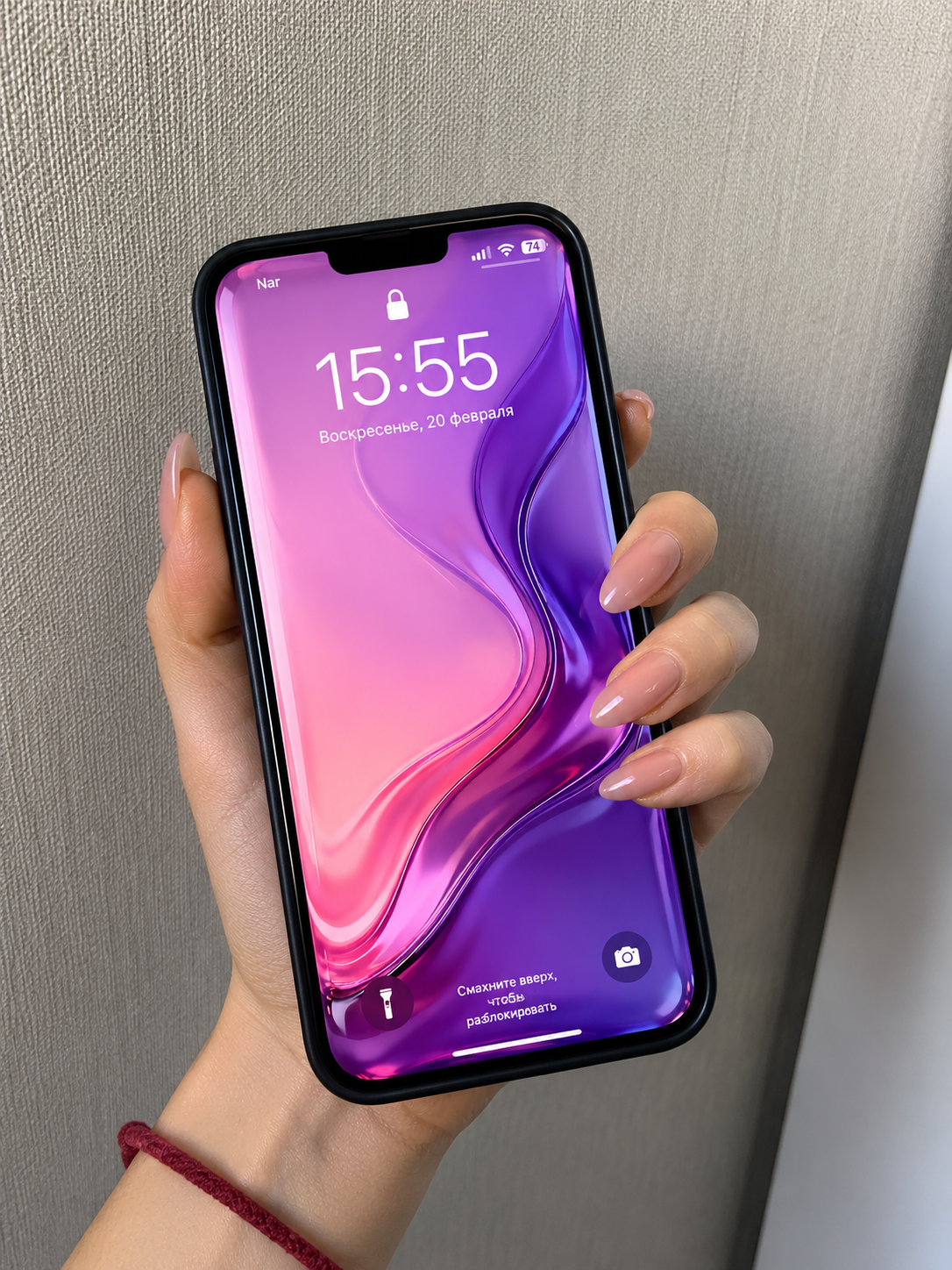 Customer photo — glass wallpaper lock screen
